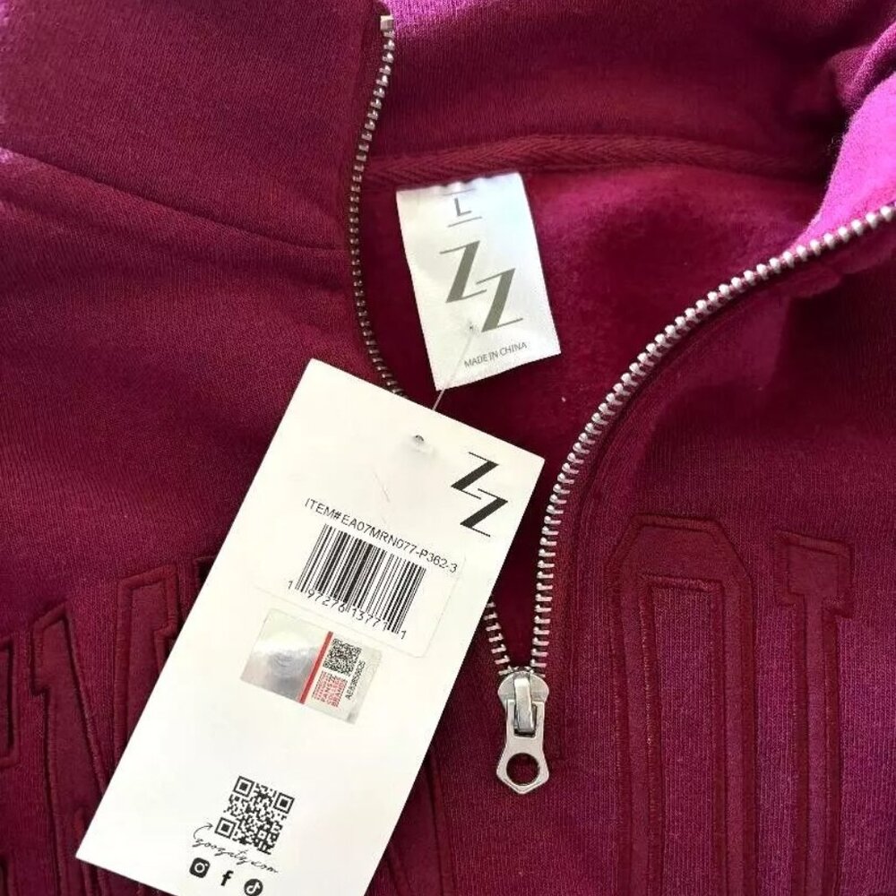 ZooZatz Florida State Seminoles Women's Cropped Sport Fleece Qtr Zip SZ Large - Picture 2 of 3